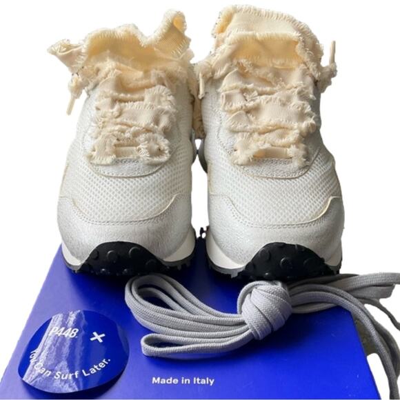 P448 Women's Cancun Sneakers Ribbon Tie and Regular shoelaces Size 7 Euro 37 NIB - Picture 7 of 13